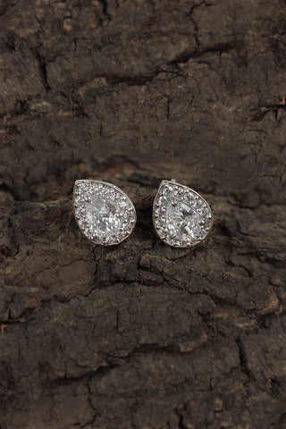 pear shape stud earrings | Simply CZ Stud Earrings - Johny Silver