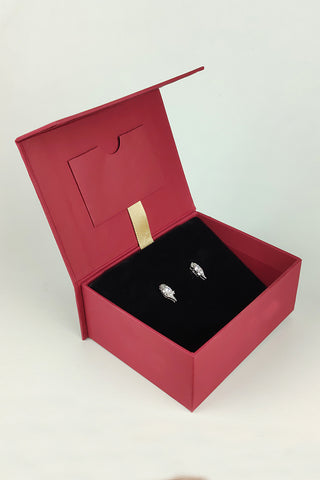 three stone earrings | cz stud earrings - Johny Silver
