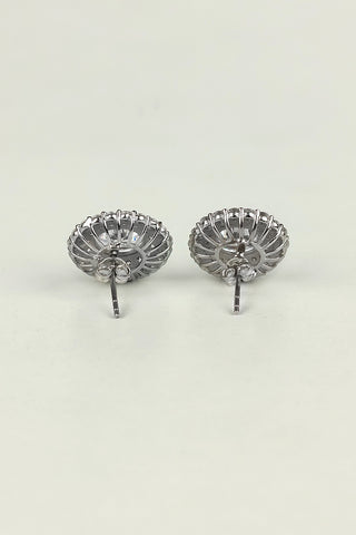 halo stud earrings | oval shape stud earrings - Johny Silver