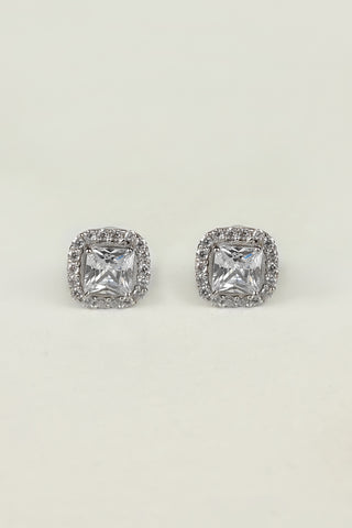 square stud earrings | princess cut stud earring - Johny Silver