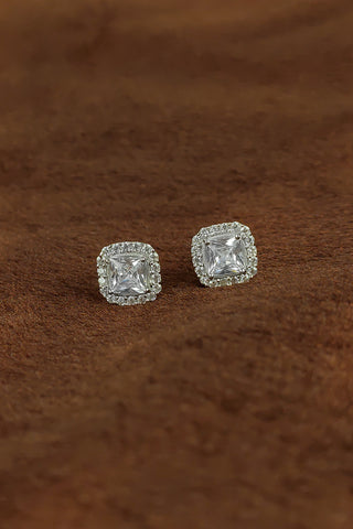 square stud earrings | princess cut stud earring - Johny Silver