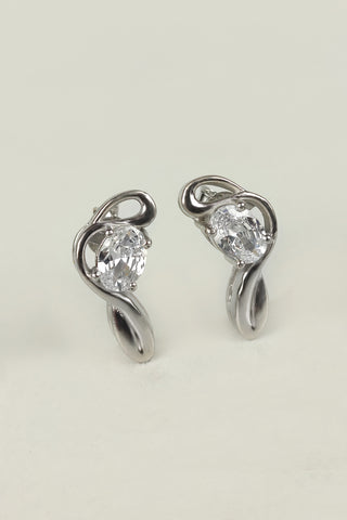 infinity stud earrings | cubic zirconia stud earrings - Johny Silver