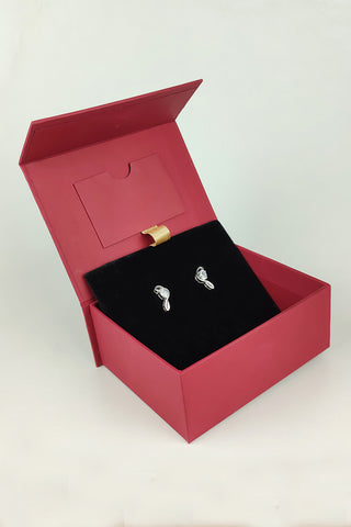 infinity stud earrings | cubic zirconia stud earrings - Johny Silver