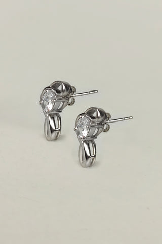 infinity stud earrings | cubic zirconia stud earrings - Johny Silver