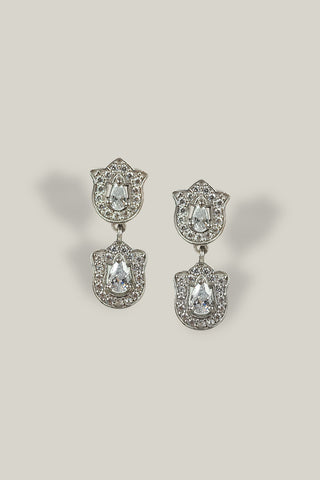 cz silver earrings | dangle stud earrings - Johny Silver