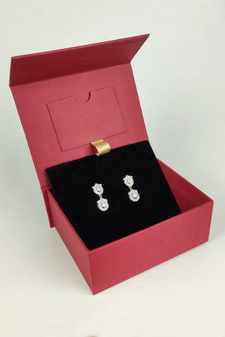 cz silver earrings | dangle stud earrings - Johny Silver