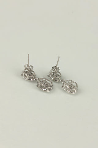 cz silver earrings | dangle stud earrings - Johny Silver