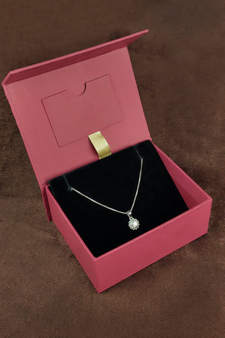 silver flower pendant | silver cz pendant - Johny Silver