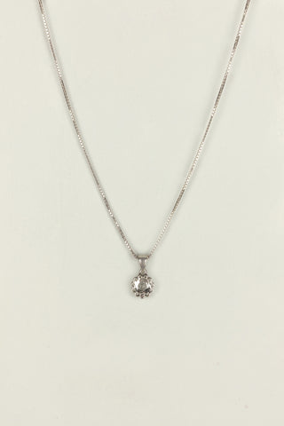 silver flower pendant | silver cz pendant - Johny Silver