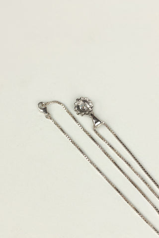 silver flower pendant | silver cz pendant - Johny Silver