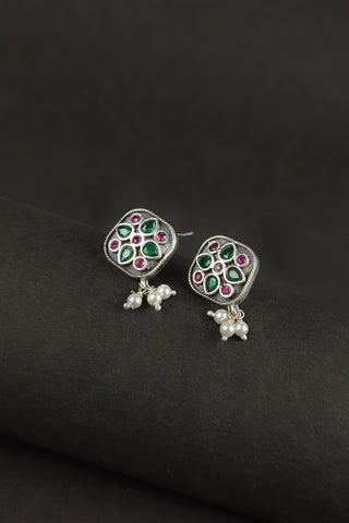 unique silver stud earrings - Johny Silver