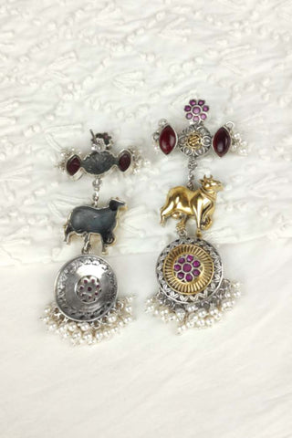 silver cow earrings - Johny Silver