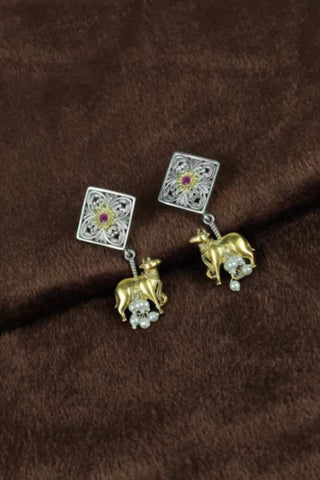 gold cow earrings - Johny Silver
