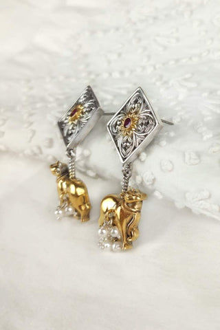 gold cow earrings - Johny Silver