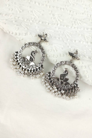 antique chandbali earrings - Johny Silver