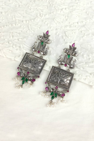 johny silver || traditional oxidised earrings - Johny Silver