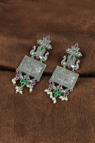 johny silver || traditional oxidised earrings - Johny Silver