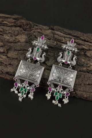 johny silver || traditional oxidised earrings - Johny Silver