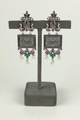 johny silver || traditional oxidised earrings - Johny Silver