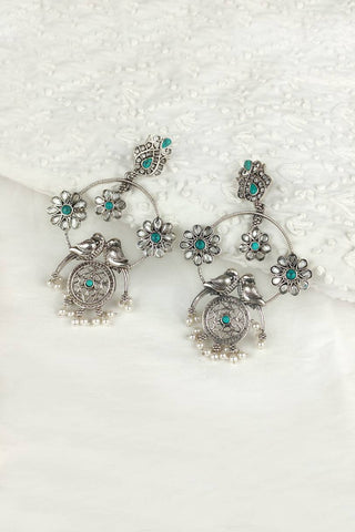 bird silver earrings || chandbali - Johny Silver