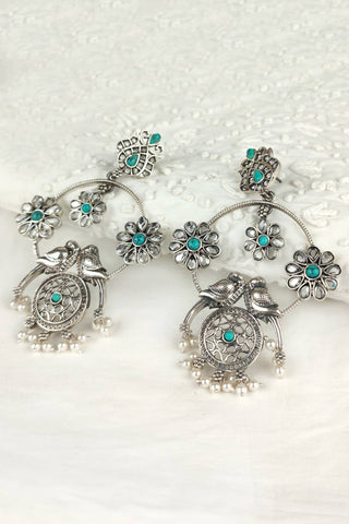 bird silver earrings || chandbali - Johny Silver
