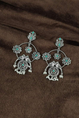 bird silver earrings || chandbali - Johny Silver
