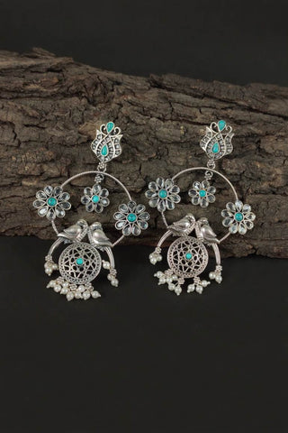 bird silver earrings || chandbali - Johny Silver