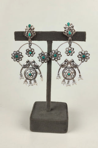 bird silver earrings || chandbali - Johny Silver