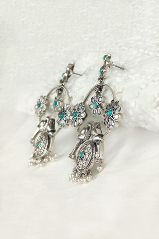 bird silver earrings || chandbali - Johny Silver