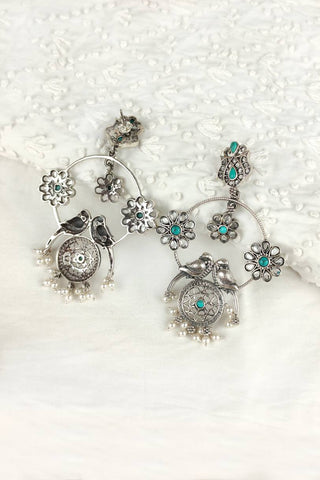 bird silver earrings || chandbali - Johny Silver
