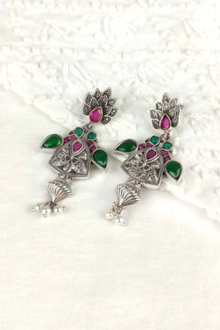 peacock necklace and earring set || mayur design necklace - Johny Silver