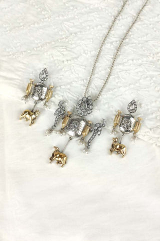 nandi pendant || fancy silver pendant set - Johny Silver