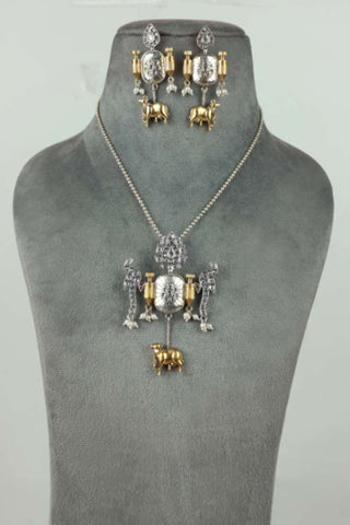 nandi pendant || fancy silver pendant set - Johny Silver