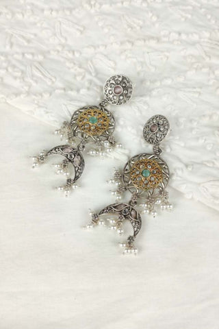 pendant jewellery set || antique locket necklace - Johny Silver