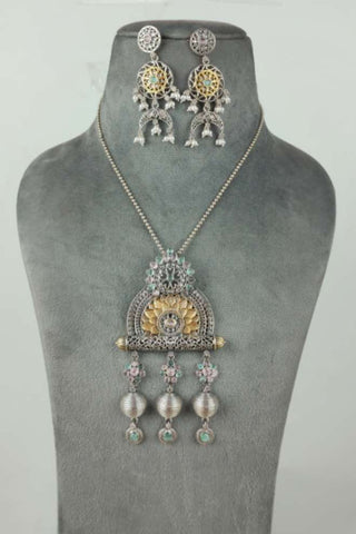pendant jewellery set || antique locket necklace - Johny Silver