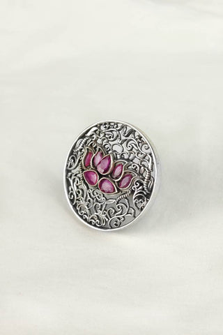 lotus flower engagement ring || lotus style ring - Johny Silver