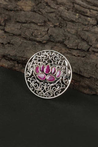 lotus flower engagement ring || lotus style ring - Johny Silver