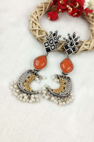 cresent moon earrings - Johny Silver