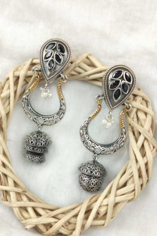 silver jhumka earrings || jhumka hanging earrings - Johny Silver