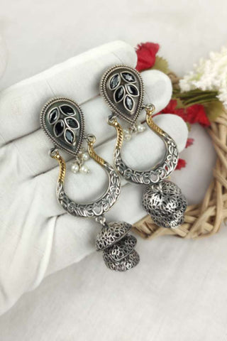silver jhumka earrings || jhumka hanging earrings - Johny Silver