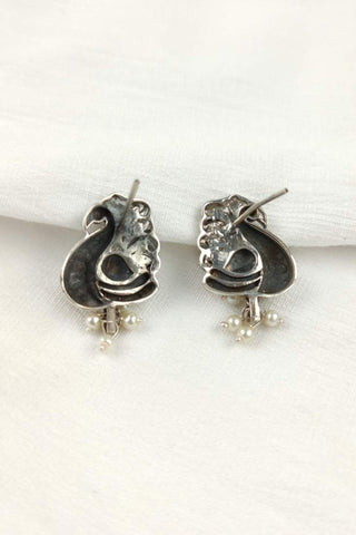 peacock style earrings gold - Johny Silver