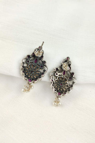 dual tone earrings || oxidised earrings - Johny Silver