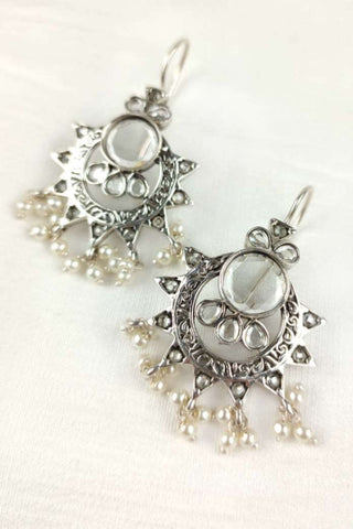 hook style earrings || moon design earrings - Johny Silver