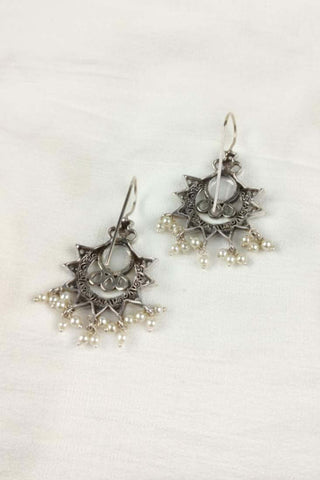hook style earrings || moon design earrings - Johny Silver