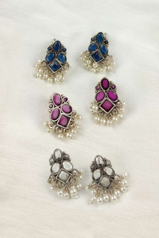 stud stone earrings - Johny Silver