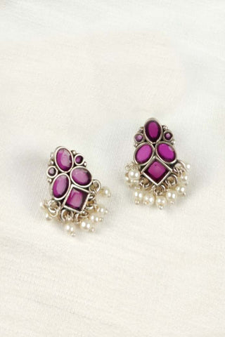stud stone earrings - Johny Silver