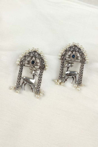 silver deer earrings - Johny Silver