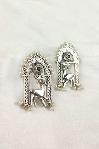 silver deer earrings - Johny Silver