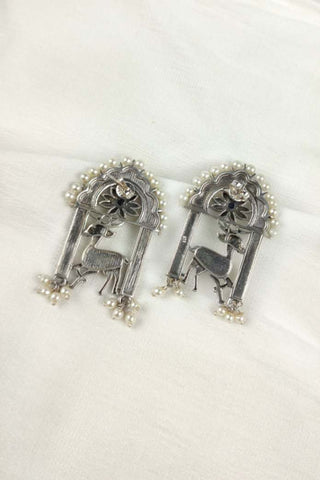 silver deer earrings - Johny Silver