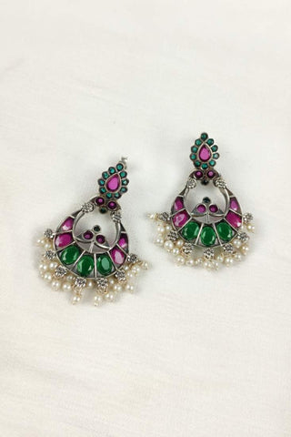 light weight chandbali earrings - Johny Silver